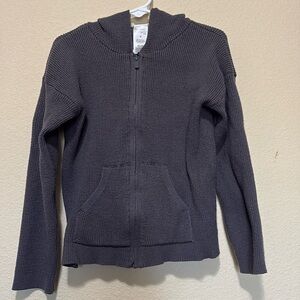 Toddler Dark charcoal grey hoodie cardigan.